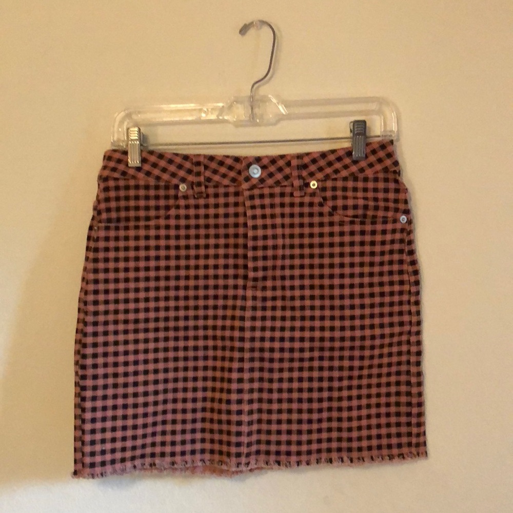 F21 plaid skirt